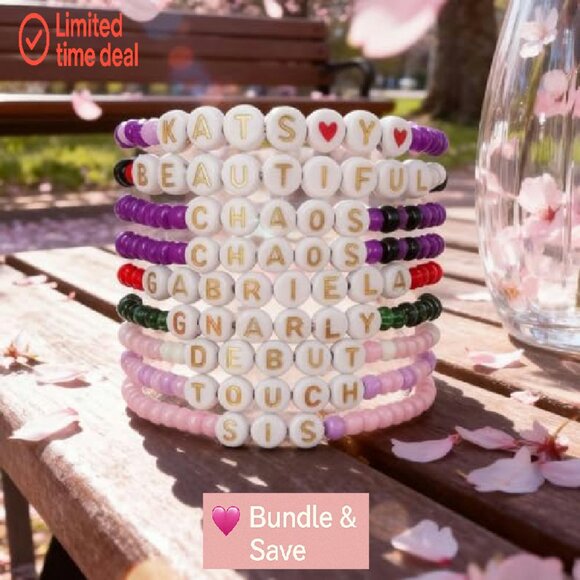 8PCS Stretch Beaded Bracelets Set, Concert Inspired, Elastic Fit - Picture 8 of 8